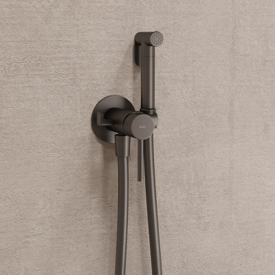 Встраиваемый смеситель с гигиеническим душем IDDIS Axes матовый графит (005GMR0i08) фото в интернет-магазине Русалия