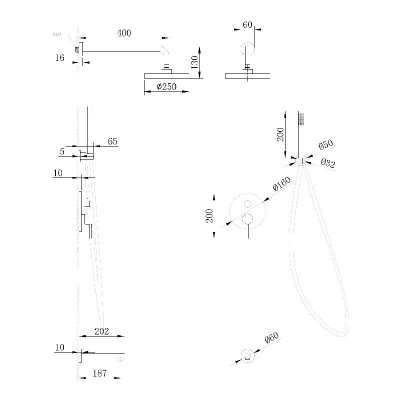 Душевая система ABBER Emotion AF8817B скрытого монтажа с изливом, черная матовая фото в интернет-магазине Русалия