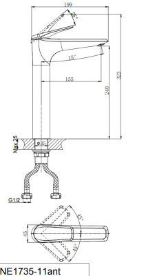 Смеситель для умывальника RUSH Nevis (NE1735-11ch) фото в интернет-магазине Русалия