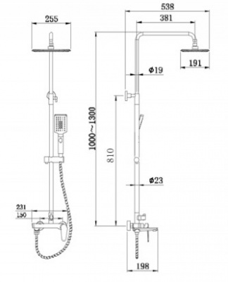 Душевая система со смесителем на ванну Arden F6351385CP-A1-RUS Bravat фото в интернет-магазине Русалия
