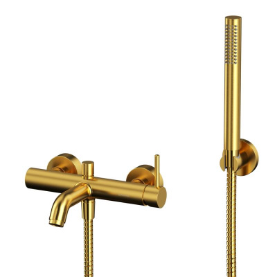 Смеситель для ванны с душевым комплектом WHITECROSS Y Y1231GLB (брашированное золото) фото в интернет-магазине Русалия