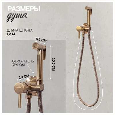 Гигиенический душ со смесителем встраиваемый Hansberge H3099BR, бронза фото в интернет-магазине Русалия