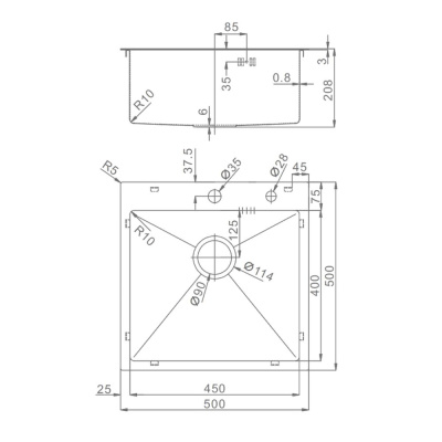 Кухонная мойка Raglo R700.5050.03, золотой сатин фото в интернет-магазине Русалия