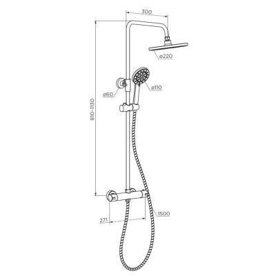 D0710400 New plus, душевая система с ТМС для душа, хром фото в интернет-магазине Русалия