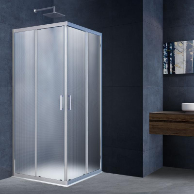Душевой уголок Alpha VSS-3AL900MT, 900*900, хром, стекло текстурное Vincea фото в интернет-магазине Русалия