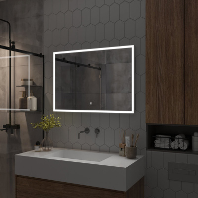 Зеркало с подсветкой Frame White 800x600 ЗЛП2312 Continent фото в интернет-магазине Русалия