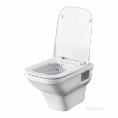 Унитаз подвесной безободковый с сиденьем микролифт rimless Лайн 1WH501574 Сантек фото в интернет-магазине Русалия
