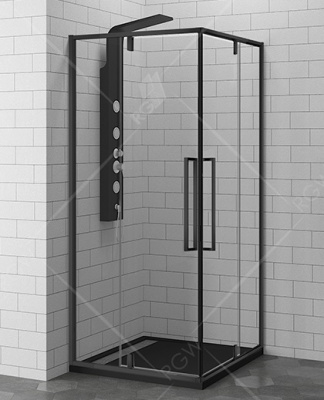 Душевой уголок 100х100 SV-33B квадрат, черный профиль RGW фото в интернет-магазине Русалия