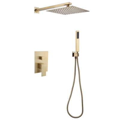 Душевая система ABBER Daheim AF8219G скрытого монтажа без излива, золото матовое фото в интернет-магазине Русалия