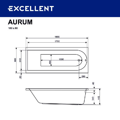 Гидромассажная ванна EXCELLENT Aurum 180x80 "HYDRO" (хром) WAEX.AUR18.HYDRO.CR фото в интернет-магазине Русалия
