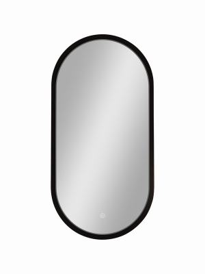 Зеркало с подсветкой Delia Black 400х800 двойная посветка на один сенсор (внутренняя и внешняя) ЗЛП4013 Continent фото в интернет-магазине Русалия