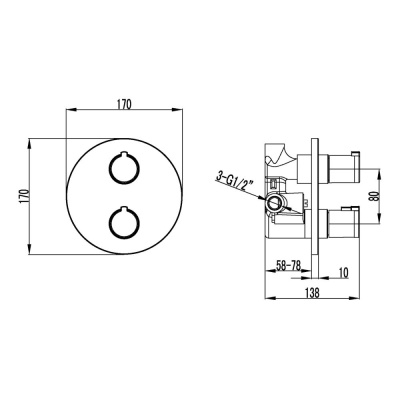 Смеситель Lemark Yeti для душа встраиваемый (LM7823C) фото в интернет-магазине Русалия