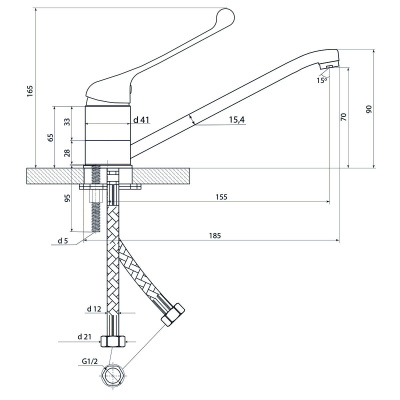 Смеситель Славен для кухни, умывальника локтевой Хирург Х (СЛ-ОД-Х20) фото в интернет-магазине Русалия