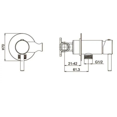 Гигиенический душ со смесителем встраиваемый FILARETE Roun FL100BG, графит фото в интернет-магазине Русалия