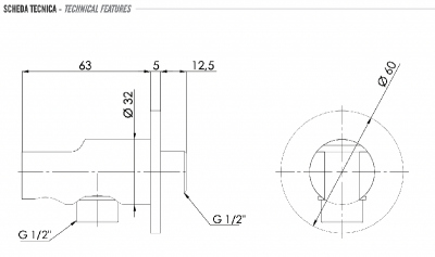 Держатель ручного душа с подключением шланга Remer 337MNO, черный матовый фото в интернет-магазине Русалия