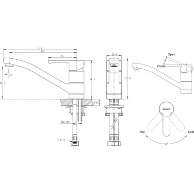 Смеситель для кухни Stream F73783C-2 Bravat фото в интернет-магазине Русалия