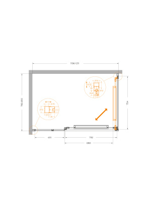 Душевой уголок CEZARES LUX-AH-FS-11-120/80-C-CR фото в интернет-магазине Русалия