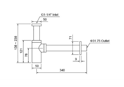 Сифон AQUATEK AQ6012CR фото в интернет-магазине Русалия