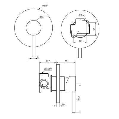 367500000 Scandinavian Pure, встраиваемый смеситель для душа, хром фото в интернет-магазине Русалия