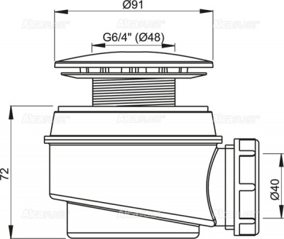 Сифон для душевого поддона A47CR-60 AlcaPlast фото в интернет-магазине Русалия