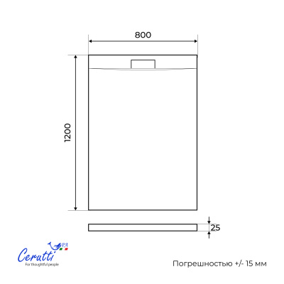 Душевой поддон Ceruttispa Q12080USB из искусственного камня (120х80x25) фото в интернет-магазине Русалия