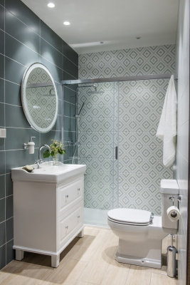 Душевая термостатическая система вентельная наружнего монтажа с телескопическим тропическим душем и душевым комплектом RS-CROSS 625402RM300 Ramon Soler фото в интернет-магазине Русалия