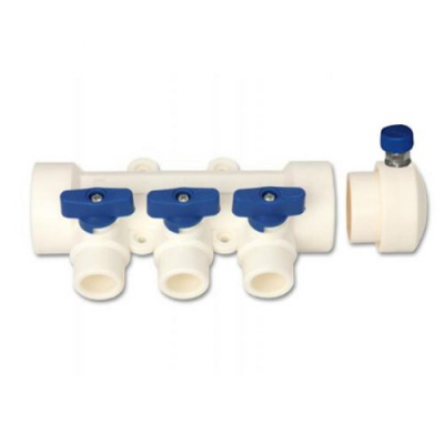 Коллектор, белый полипропилен 32-20 3 выхода Millennium фото в интернет-магазине Русалия
