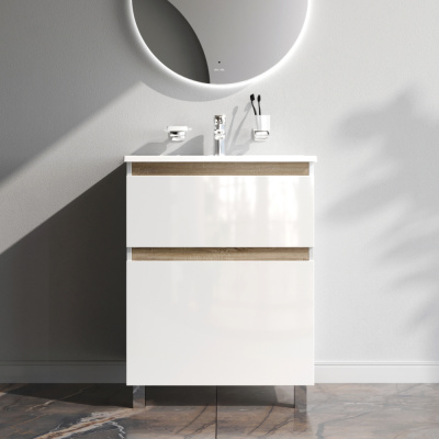 M85AFSX0652WG X-Joy, База под раковину, напольная, 65 см, 2 ящика, белый глянец Am.Pm фото в интернет-магазине Русалия