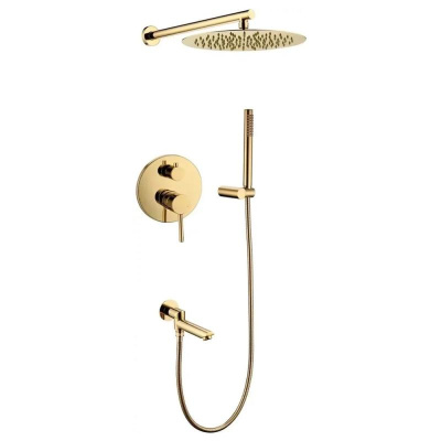 Душевая система встраиваемая Grocenberg GB5099GO-1, золото фото в интернет-магазине Русалия