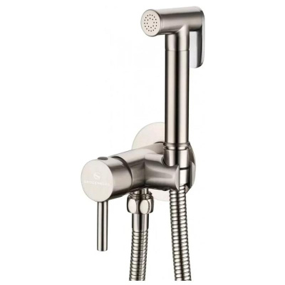 Гигиенический душ со смесителем встраиваемый Grocenberg GB001NK, никель фото в интернет-магазине Русалия