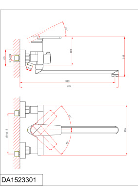 Смеситель DK для ванны Bayern.Fürth (DA1523305) фото в интернет-магазине Русалия