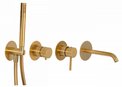 Смеситель для ванны Remer X Style X96S03ROXXBG, золото брашированное фото в интернет-магазине Русалия