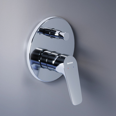 777100000 Jupiter, смеситель монтируемый в стену ванной - душевой, хром фото в интернет-магазине Русалия