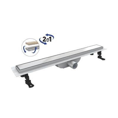 Душевой лоток Drain Leo-41 80см, под плитку хром фото в интернет-магазине Русалия