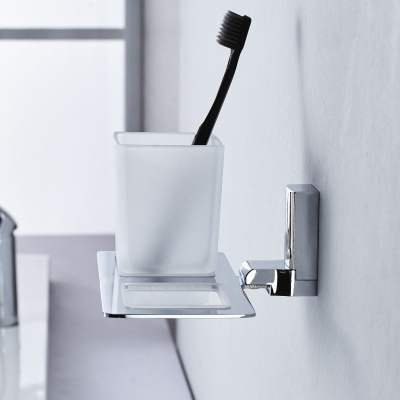 Стакан для ванной комнаты двойной Haiba HB8808, хром фото в интернет-магазине Русалия