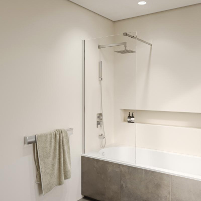 Шторка на ванну RGW SC-052 800, стекло прозрачное, профиль хром фото в интернет-магазине Русалия