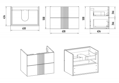 Тумба Vega 70 подвесная (белая) с раковиной Dreja Q 70 Brevita фото в интернет-магазине Русалия
