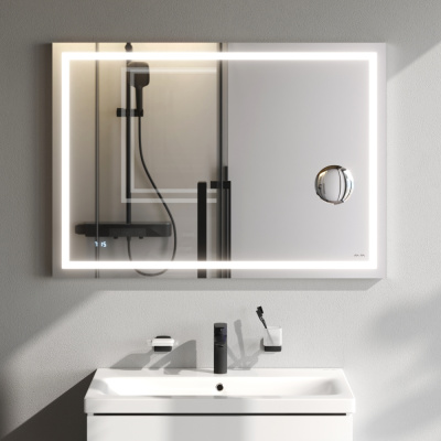 M91AMOX1003WG Универсальное зеркало с контурной Led-подсветкой, часами и косметическим зеркалом 100 Am.Pm фото в интернет-магазине Русалия