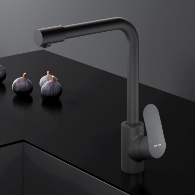 F8005722 Like, смеситель для кухни с каналом для питьевой воды, L-излив, черный матовый, шт. фото в интернет-магазине Русалия