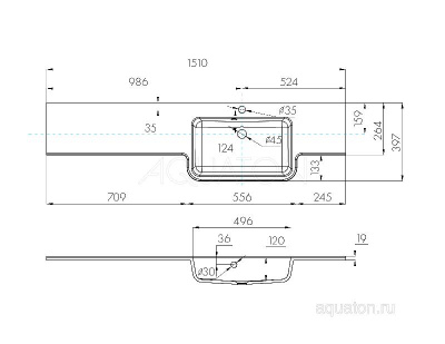 Раковина AQUATON Hotel B 151 правая белая 1A709531PI01P фото в интернет-магазине Русалия
