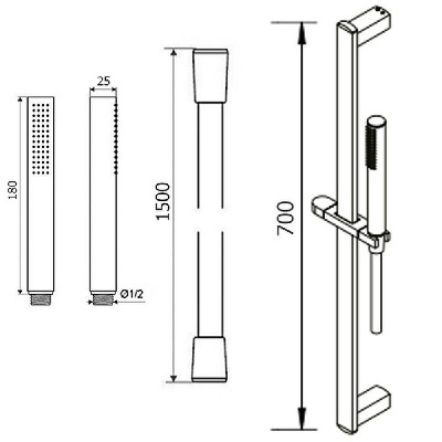 Душевой гарнитур на штанге EXCELLENT Lino AREX.SS.060CR (хром) фото в интернет-магазине Русалия