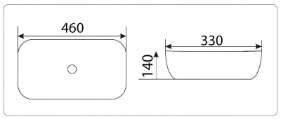 Раковина накладная прямоугольная под бежевый камень MNC 548 CeramaLux фото в интернет-магазине Русалия