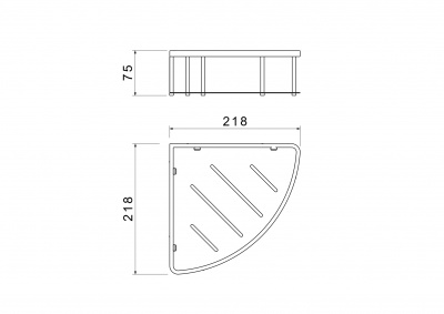 Угловая полка AQUATEK, матовый черный AQ4926MB фото в интернет-магазине Русалия