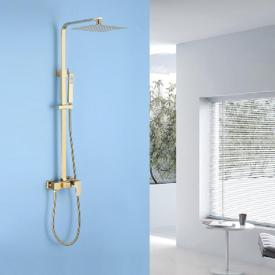 Душевая стойка ABBER Daheim AF8220G без излива, золото матовое фото в интернет-магазине Русалия