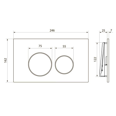 Клавиша смыва Виктория PN44061SB нержавеющая сталь Point фото в интернет-магазине Русалия