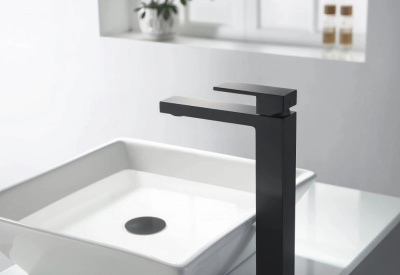 Смеситель для раковины-чаши Timo Selene черный (3061/03F) фото в интернет-магазине Русалия