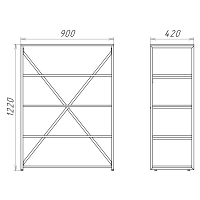 Стеллаж Comforty 90 Лофт дуб тёмно-коричневый фото в интернет-магазине Русалия