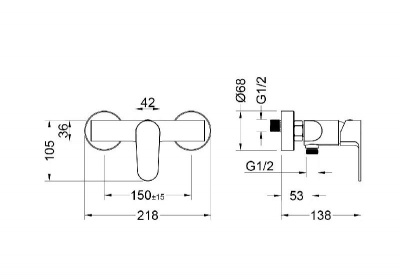 Смеситель для душа AQUATEK AQ1260CR ОБЕРОН фото в интернет-магазине Русалия