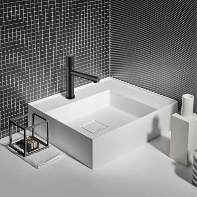 Смеситель для раковины Groove VBF-4G1MB, черный Vincea фото в интернет-магазине Русалия