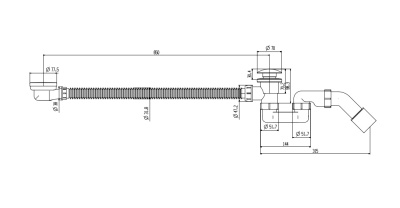 Слив-перелив для ванны AltroBagno BD 070302 Ne фото в интернет-магазине Русалия